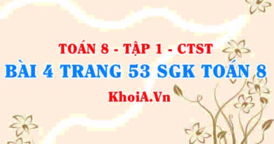 Bài 4 trang 53 SGK Toán 8 Tập 1 Chân trời sáng tạo